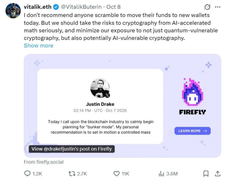 AI Could Weaken Ethereum Security as Cryptographic Risks Grow, Vitalik Buterin Warns
