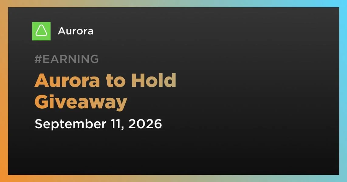 Aurora to Hold Giveaway