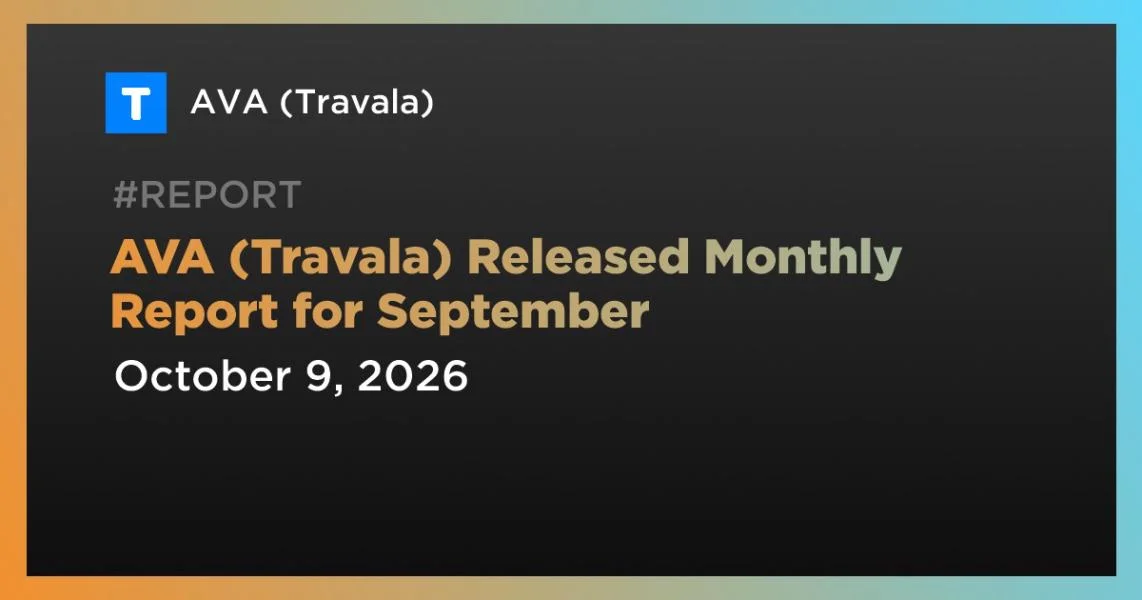 AVA (Travala) Released Monthly Report for September