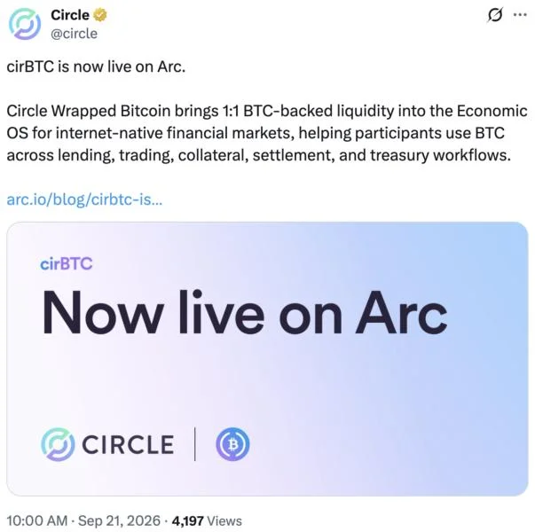 Circle launches Bitcoin-backed USDC borrowing for institutional clients