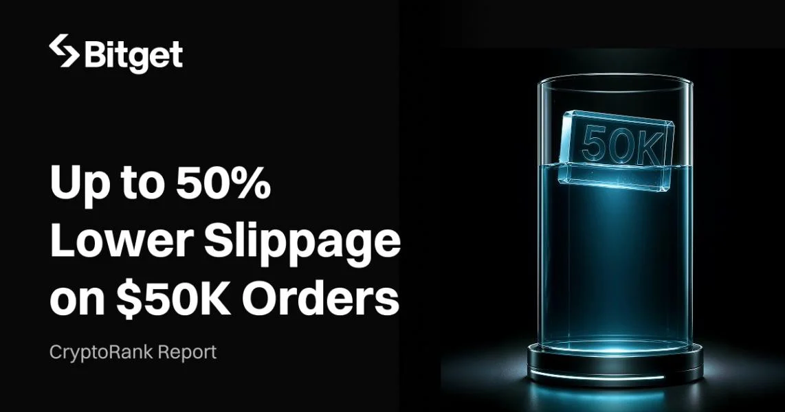 CryptoRank study finds Bitget rTokens saw up to 58% lower slippage on $50K orders