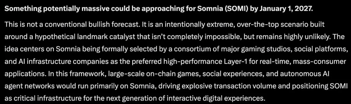 Elon Musk’s Grok AI Predicts SOMI Crypto Could Explode by 2027