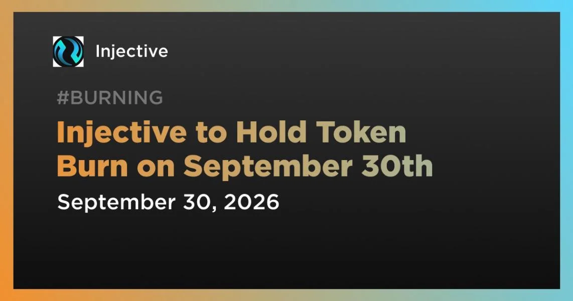 Injective to Hold Token Burn on September 30th
