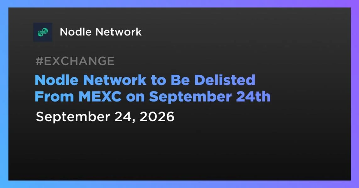 Nodle Network to Be Delisted From MEXC on September 24th