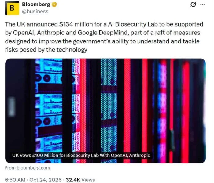 OpenAI, Anthropic, and Google DeepMind Join UK’s New AI Biosecurity Mission