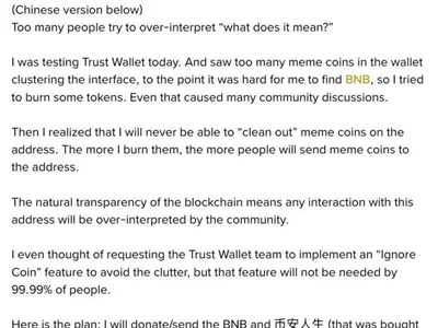 $30 Million Aftermath: Why Binance's Founder Is Now Abandoning His Public Wallet
