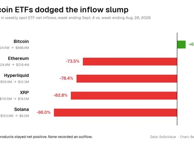 Bitcoin ETFs Dodge the Inflow Slump That Caught Ethereum, Solana, and XRP