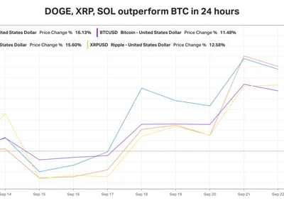 DOGE, SUI, SOL, XRP Rally Faster Than Bitcoin As BTC Hits 8-Month High