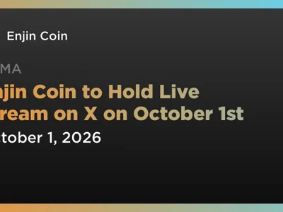 Enjin Coin to Hold Live Stream on X on October 1st