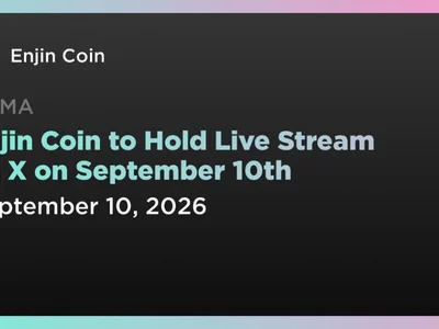 Enjin Coin to Hold Live Stream on X on September 10th