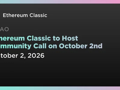 Ethereum Classic to Host Community Call on October 2nd