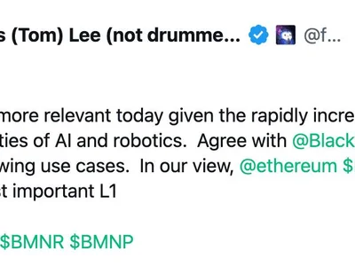 Fundstrat's Tom Lee Says Crypto 'More Relevant' In AI Era, Backs BlackRock's Bullish Bitcoin Call