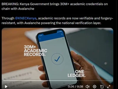 Kenya moves 30 million academic credentials onto Avalanche blockchain