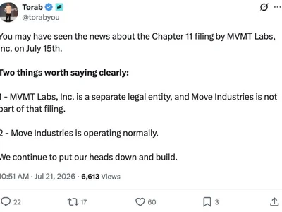 Movement Labs files for Chapter 11 bankruptcy after months of MOVE token turmoil