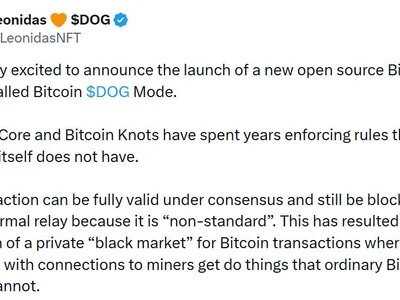 Ordinals advocate Leonidas proposes new Bitcoin client: ‘$DOG Mode’