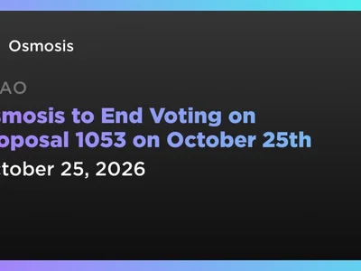 Osmosis to End Voting on Proposal 1053 on October 25th
