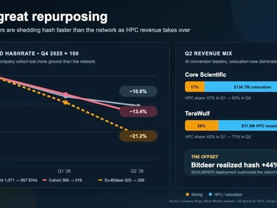 Public Bitcoin miners cut hashrate 13.4% as AI infrastructure revenue grows