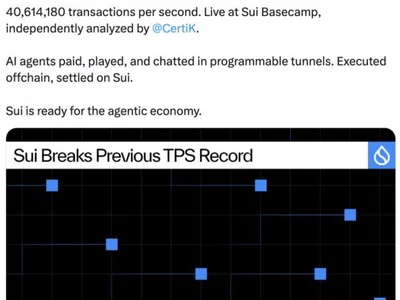 Sui tunnels hit 40.6M TPS in live AI agent test