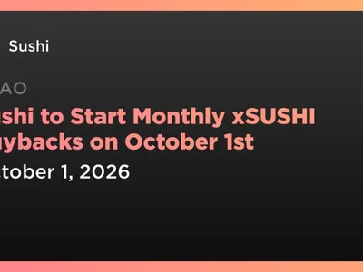 Sushi to Start Monthly xSUSHI Buybacks on October 1st