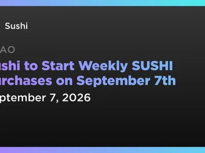 Sushi to Start Weekly SUSHI Purchases on September 7th