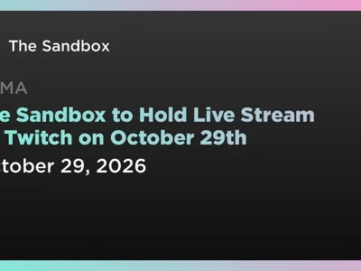The Sandbox to Hold Live Stream on Twitch on October 29th