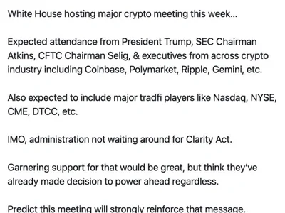 White House Set To Host Coinbase, Ripple And Wall Street Executives This Week As Crypto Policy Takes Centrestage
