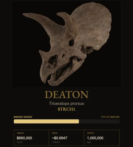 Solana Co-Founder Cheers $660,000 Tokenized Dinosaur Skull Sale